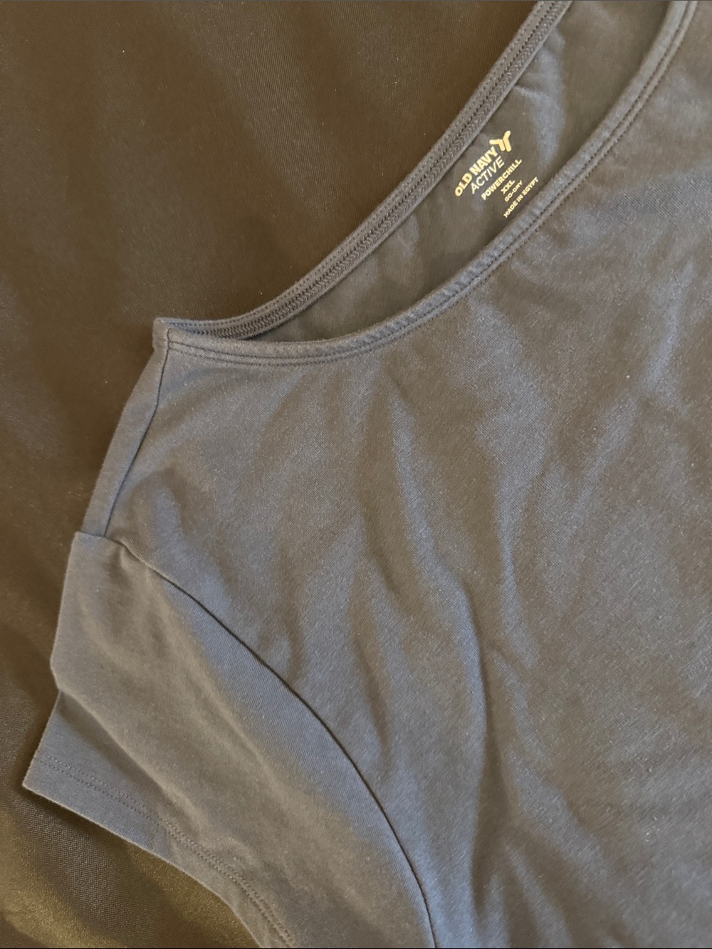 Old Navy Navy Short-Sleeve Scoop Neck Tee Active with gathered sides Size XXL